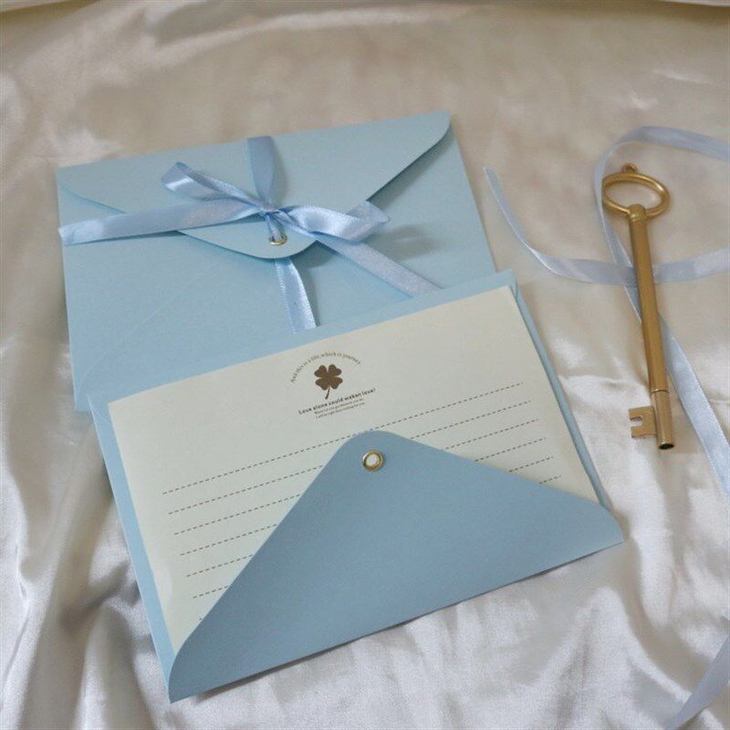 小清新浪漫蓝色手工信封信纸情书套装生日礼物告白道歉信件代打印