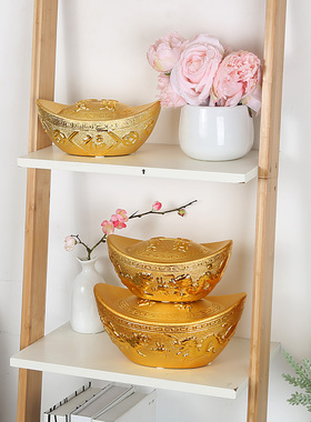 金元宝摆件存钱罐陶瓷电视柜客厅桌面办公室酒柜家居饰品