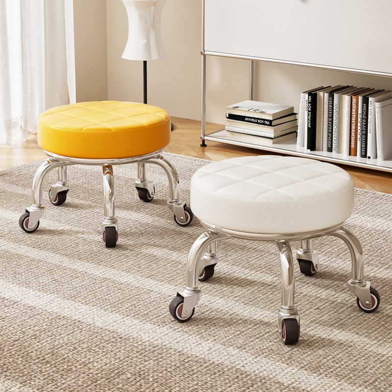 滑轮矮凳家用万向轮小凳子静音可移动带娃儿童学步凳带轮网红圆凳
