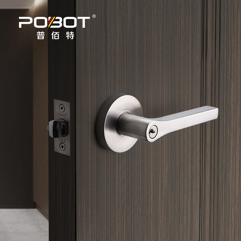 不锈钢三杆锁球形门锁静音房门锁室内单舌执手锁卫生间锁具通用型