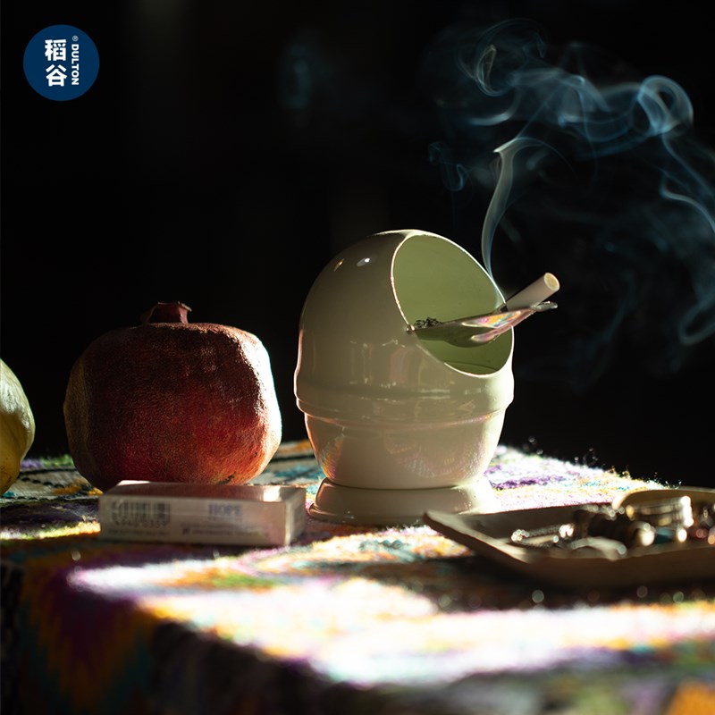 稻谷DULTON 金属单耳烟灰缸 桌面简约球形创意烟缸