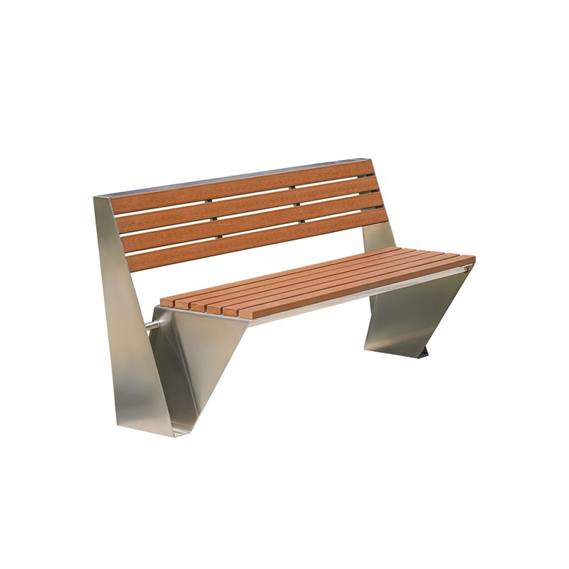 公园长椅户外椅子露天广场室外双人庭院实木长条凳子不锈钢休闲椅