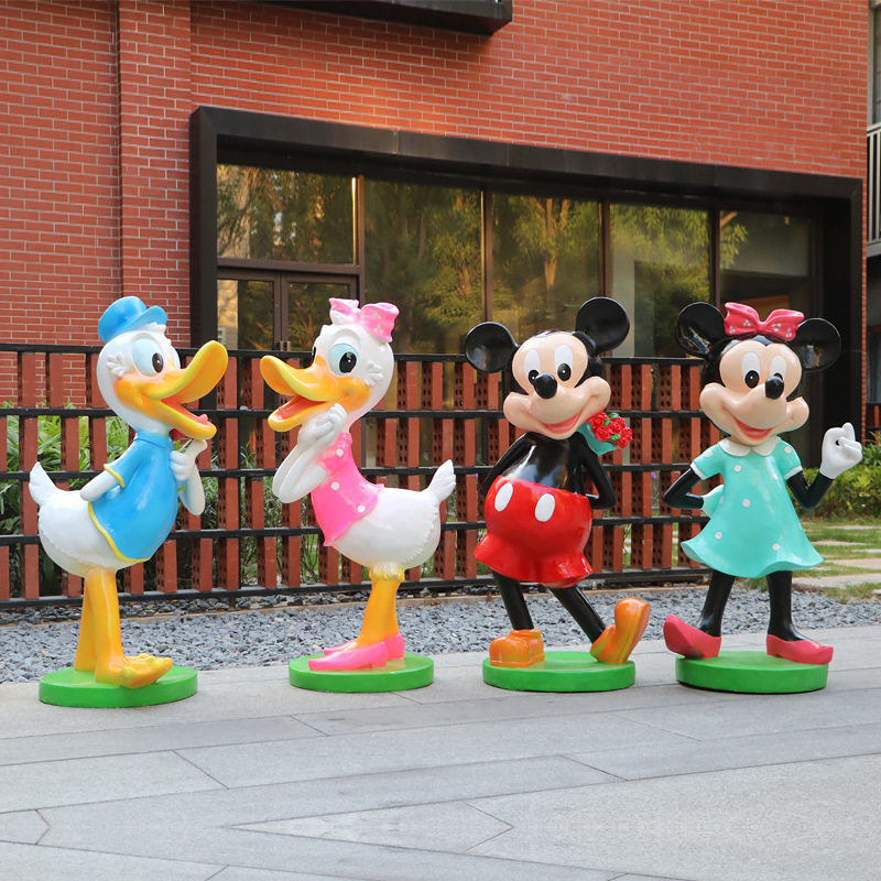 户外米老鼠摆件动漫米奇公仔模型店门口装饰幼儿园玻璃钢卡通雕塑