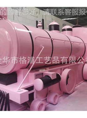 定81734制圣元旦新年拍商场酒店装饰小火车 诞红照网火车道具