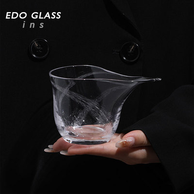 山风岚岚 听云潺潺中古国潮手作云潺玻璃公道杯 鹰嘴出水分茶器