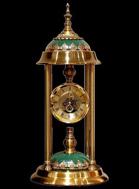 美式摆件仿古钟表欧式座钟台式桌面烛台复古法式客厅艺术感装饰品