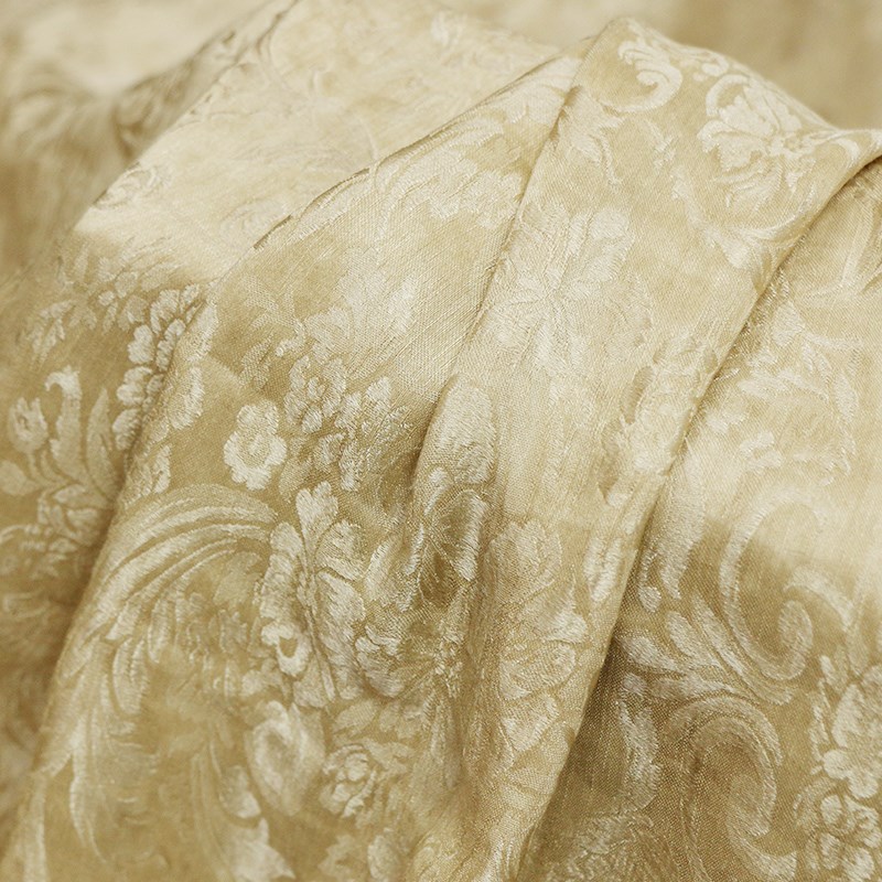 传统脏染炒色工艺真丝提花缎布料6A桑蚕丝非遗复古服装设计师面料