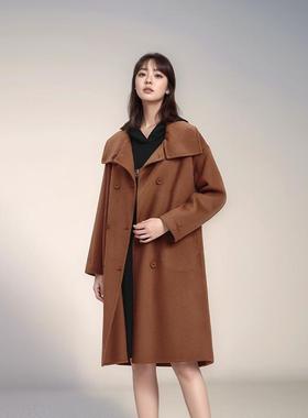 素芭绵羊毛呢大衣冬季中长款女呢外套保暖显瘦SJ0128