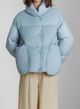 素芭温暖泡芙感羽绒服女冬季高级感围脖领设计时尚保暖外套SS0863