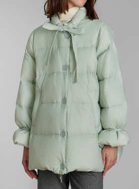 素芭高级感保暖羽绒服女冬季抽绳系带领口设计时尚百搭外套SJ0811