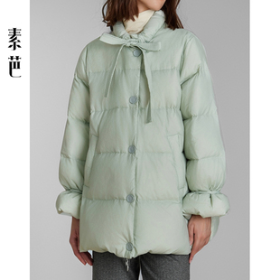 素芭高级感保暖羽绒服女冬季 百搭外套SJ0811 抽绳系带领口设计时尚