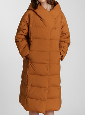 素芭廓形感连帽长款羽绒服女冬季时尚立体百搭休闲保暖外套SJ0807