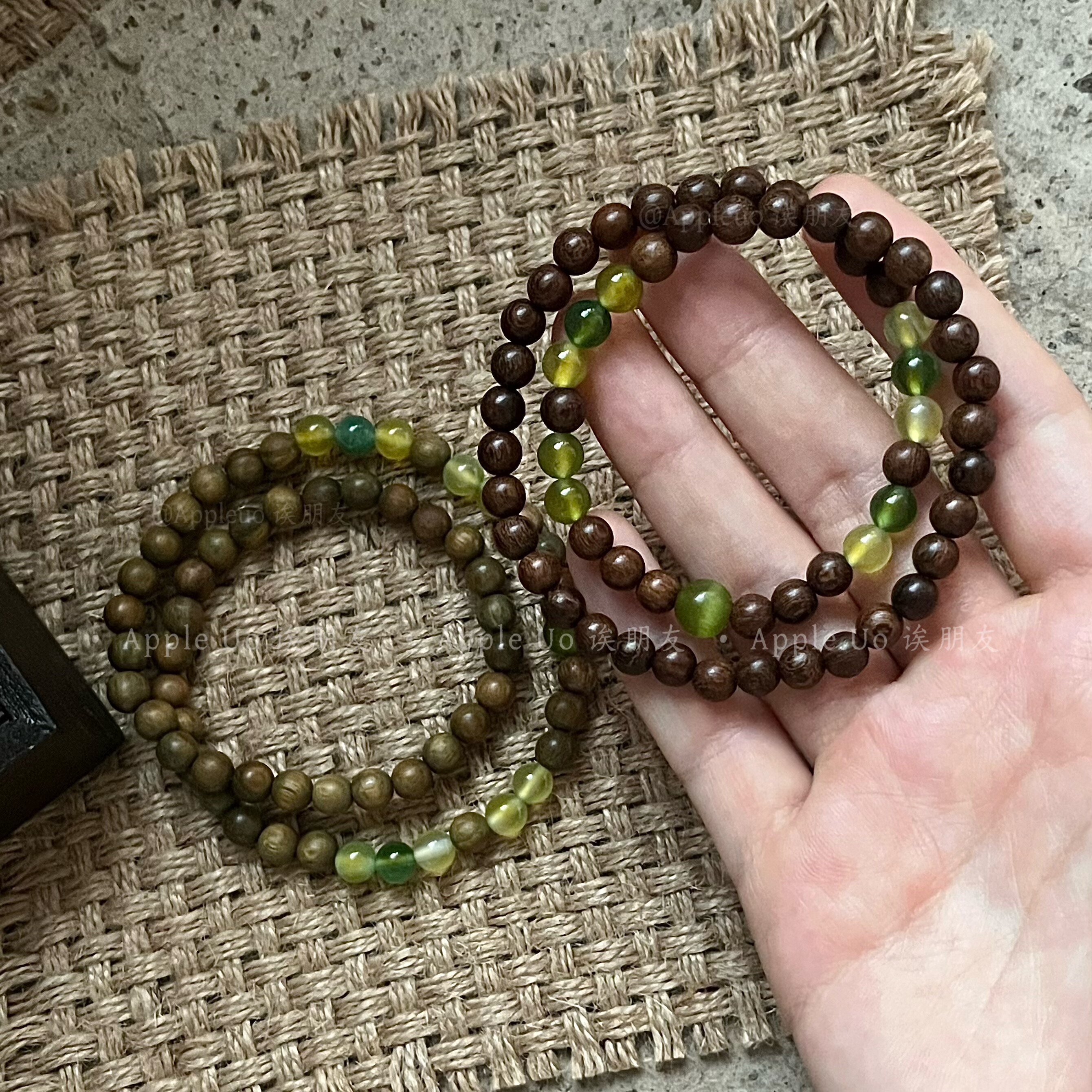 青檀序檀木双圈手串新中式百搭图片