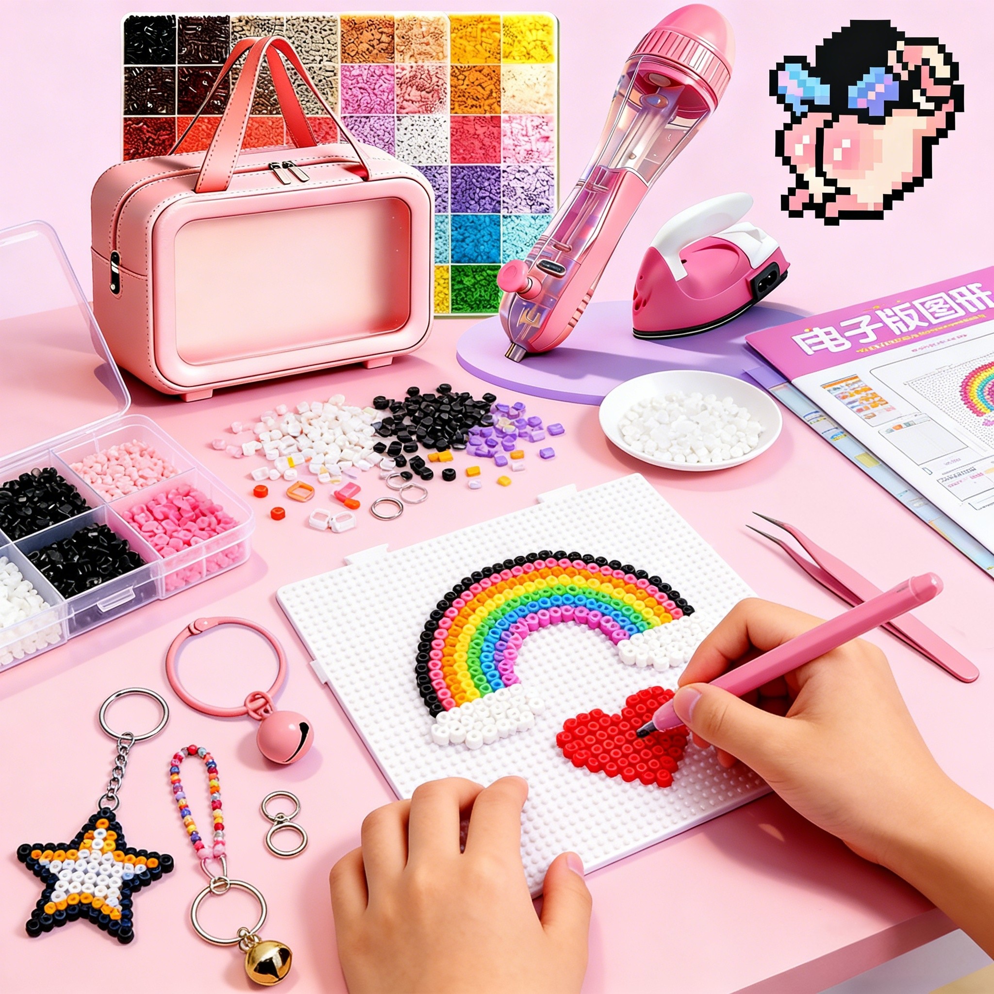 拼豆豆手工DIY材料包全套婆娑拼豆补充包熨斗工具包儿童玩具礼物,玩具/童车/益智/积木/模型,其他手工制作,淘宝优惠券,粉丝福利购,淘宝优惠卷