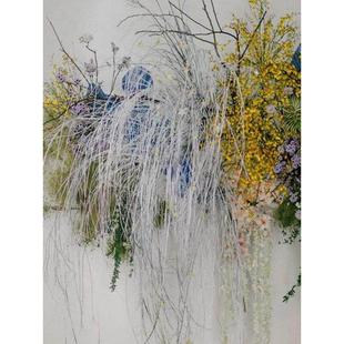 塑料柳条仿真花垂钓柳芽假花韩版白绿婚礼插花装饰婚庆花艺摆设