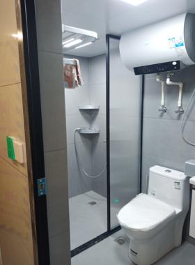 玻璃屏风隔断挡水玻璃屏材料铝合金黑色极窄玻璃框