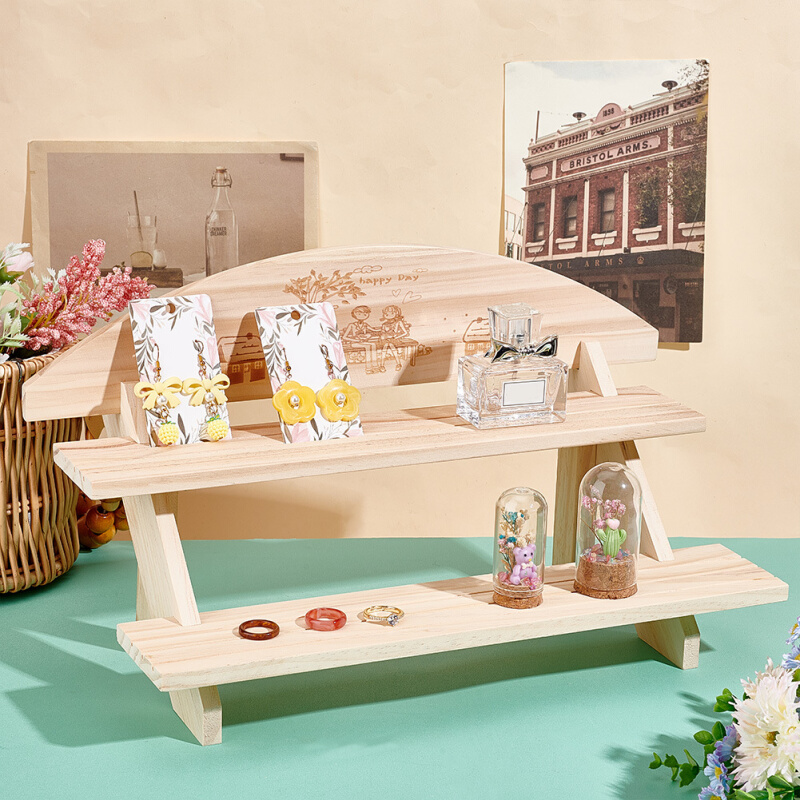 木质置物架储物家用首饰展示架桌面饰品整理架四层架子