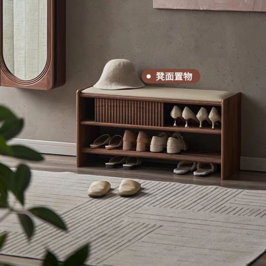 北美黑胡桃木换鞋凳 家用门口北欧黑胡桃入户 鞋架可坐穿简约鞋凳,模玩/动漫/周边/娃圈三坑/桌游,文化/体育周边,淘宝优惠券,粉丝福利购,淘宝优惠卷