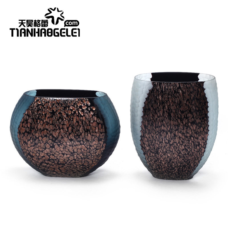 天昊格蕾手工摹刻北欧蓝色金箔星点玻璃花瓶样板房客厅餐厅插花器,模玩/动漫/周边/娃圈三坑/桌游,文化/体育周边,淘宝优惠券,粉丝福利购,淘宝优惠卷