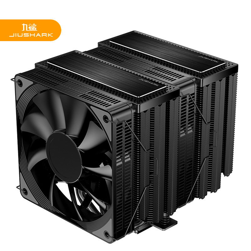 JIUSHARK九鲨JF200黑化CPU散热器风冷双扇12代1700AMD13代六热管