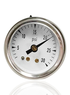 供应全钢压力表304不锈钢轴向横装YBF40Z 30PSI 1/8NPT工厂直供