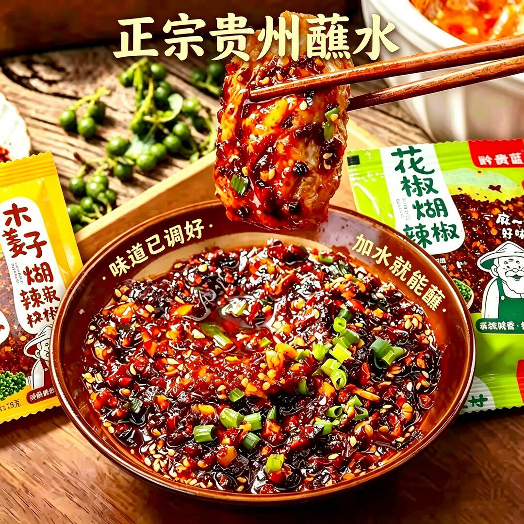 贵州特产糊辣椒面蘸水贵州蘸水调料糊辣椒木姜子鲜花椒蘸水包料包