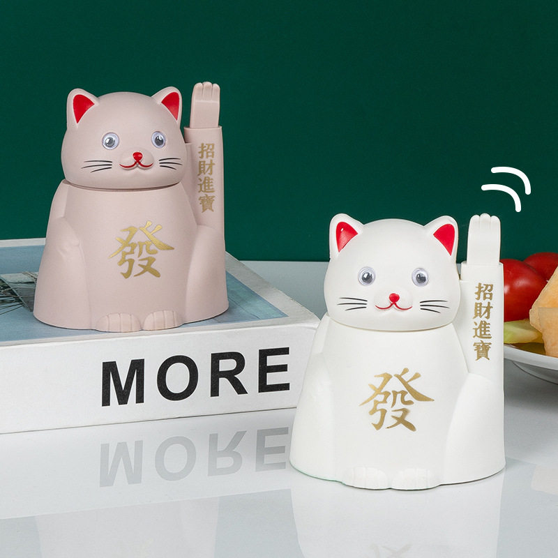 元宝招财猫牙签盒家用创意高颜值