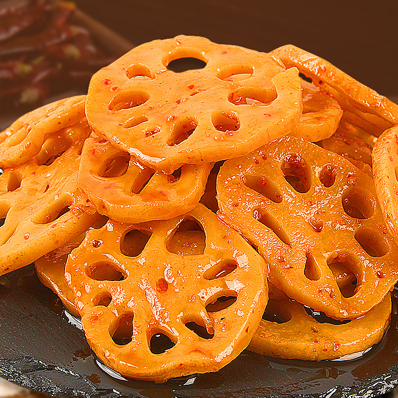 偶哥大刀脆藕藕片开袋即食黑鸭香辣莲藕零食脆片麻辣卤味素食食品