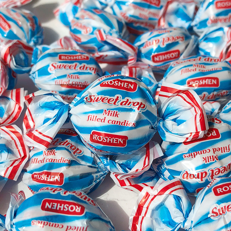 如胜roshen进口滴滴香奶油夹心奶糖奶球原味特浓牛奶太妃糖硬糖