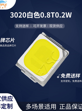 粉紫工厂直销 3020led灯珠贴片式 3020白色0.8T0.2WLED发光二极管