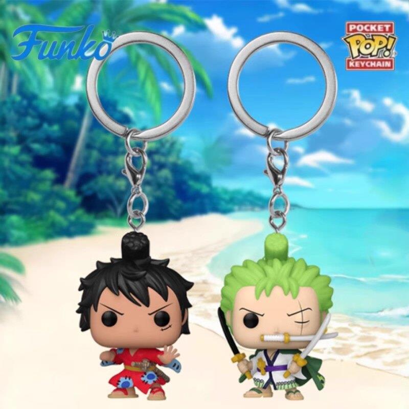 Funko Pop 海贼王路飞索隆钥匙扣链Q版周边手办潮玩摆件公仔礼物