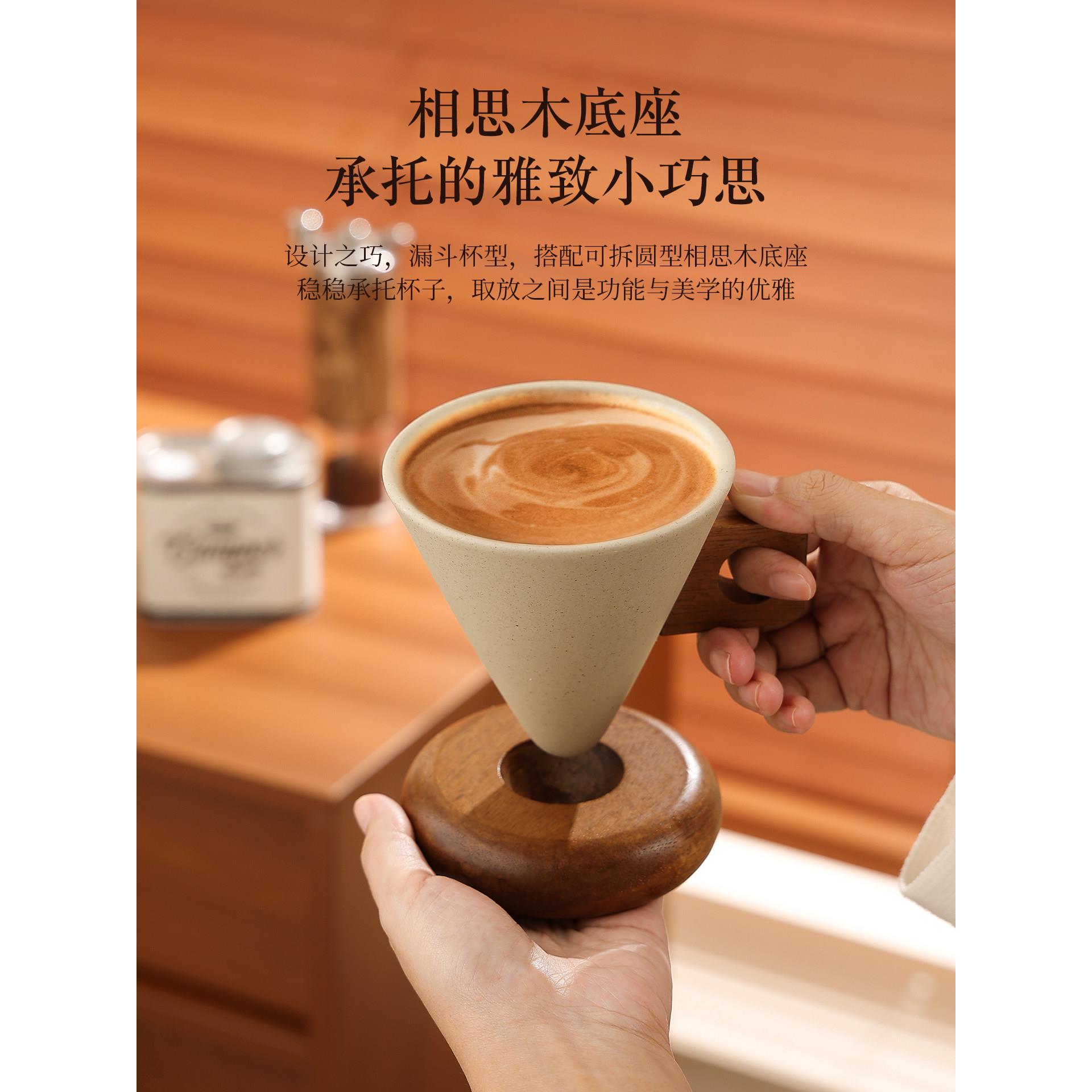 复古陶瓷咖啡杯套装高档精致卡布奇诺专用杯子拿铁冰美式漏斗水杯