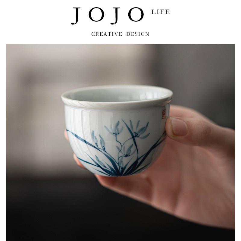 JOJO'S L. PD.紫泉涧.手绘青花陶瓷主人杯单杯仿古品茗杯 | 寓思