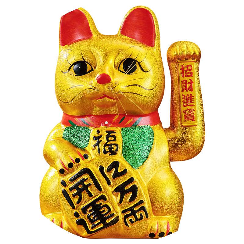 招财猫开业电动摇手陶瓷金色电动插电礼品装饰创意送礼品办公室