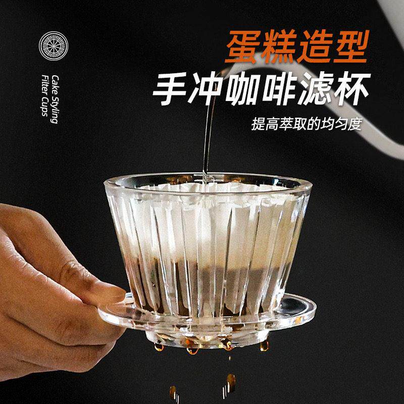 冰瞳B75同款手冲咖啡树脂滤杯蛋糕平底滴滤过滤杯导流v60金龙杯