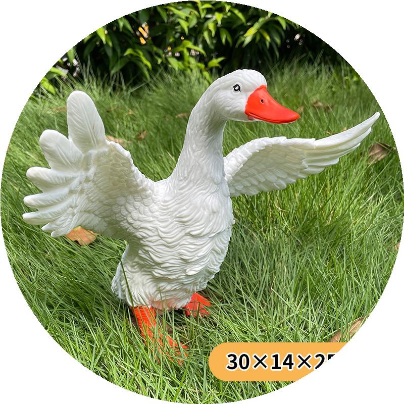 软胶大号鸡鸭鹅动物玩具大白鹅家禽鸭子仿真玩偶牧场农场儿童玩具