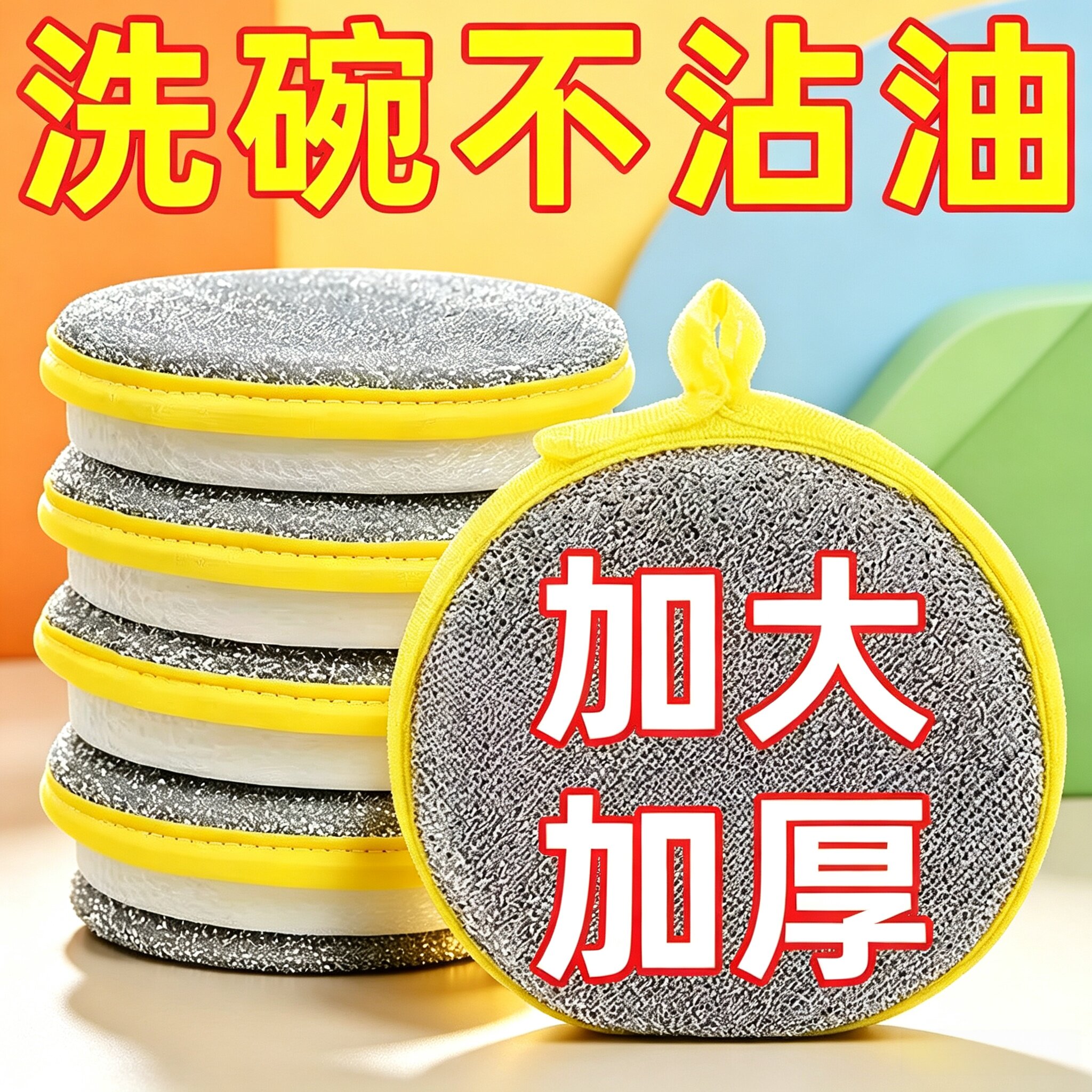 加厚不沾油洗碗海绵擦加大加厚