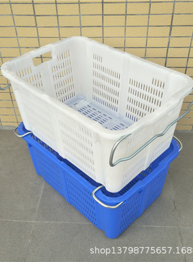 产地货源周转筐塑料果蔬周转箱大号塑料筐蓝色胶框长方形水果筐