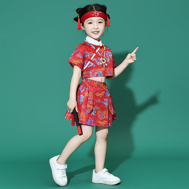 六一儿童演出服i男女童汉服幼儿园合唱班服少儿嘻哈中国风街舞潮