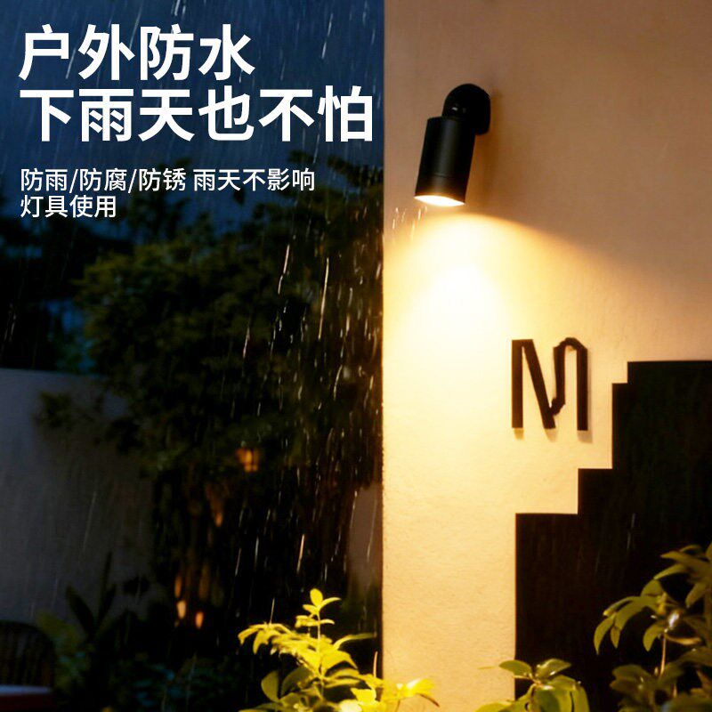 双头射灯led户外防水照明接电庭院F花园门头室外阳台壁灯露台灯具