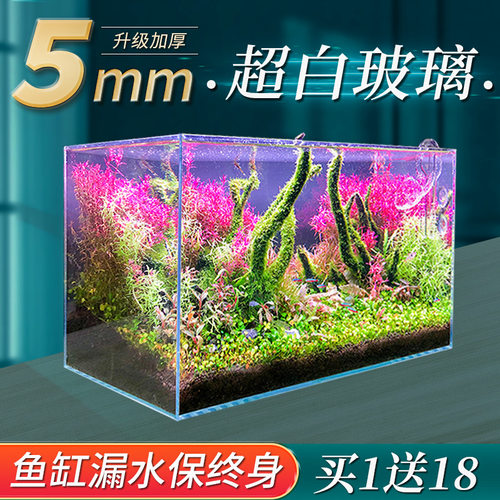 超白鱼缸玻璃桌面l客厅生态小型斗鱼金鱼乌龟缸造景懒人养鱼水草