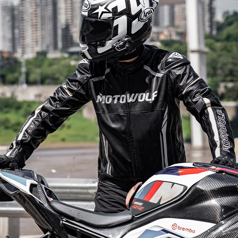 秋冬季摩托车骑行服男四季机车防摔装备骑士赛车服冬X保暖皮衣外