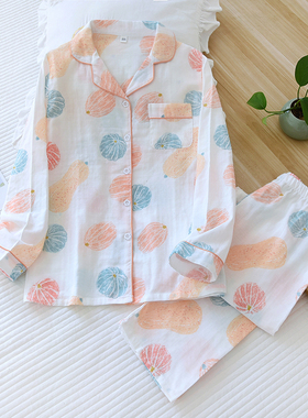 睡衣女网红风纯棉纱布2r023年新款长袖春秋夏季薄时尚洋气家居服