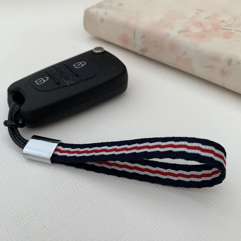 1cm宽尼龙织带钥匙扣男女汽车锁匙挂绳简约细R蜡绳通用钥匙链挂件