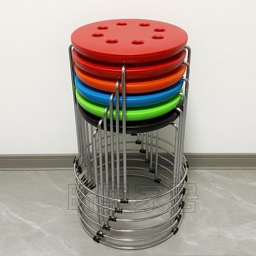 塑料圆凳子家用简约n时尚高圆凳加厚钢筋凳套凳餐桌凳板凳子特价