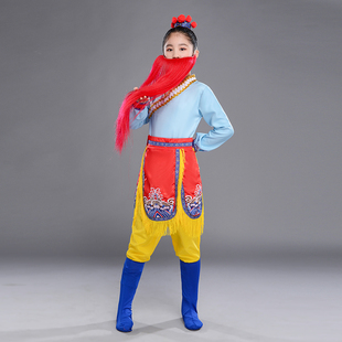 少儿戏曲津味戏妞舞蹈演出服儿童京剧武生小花旦舞台表Z演服装 刺