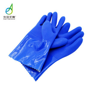 东亚806耐油PVC手套耐酸碱防腐蚀工G业浸塑全胶皮加长劳保化工加