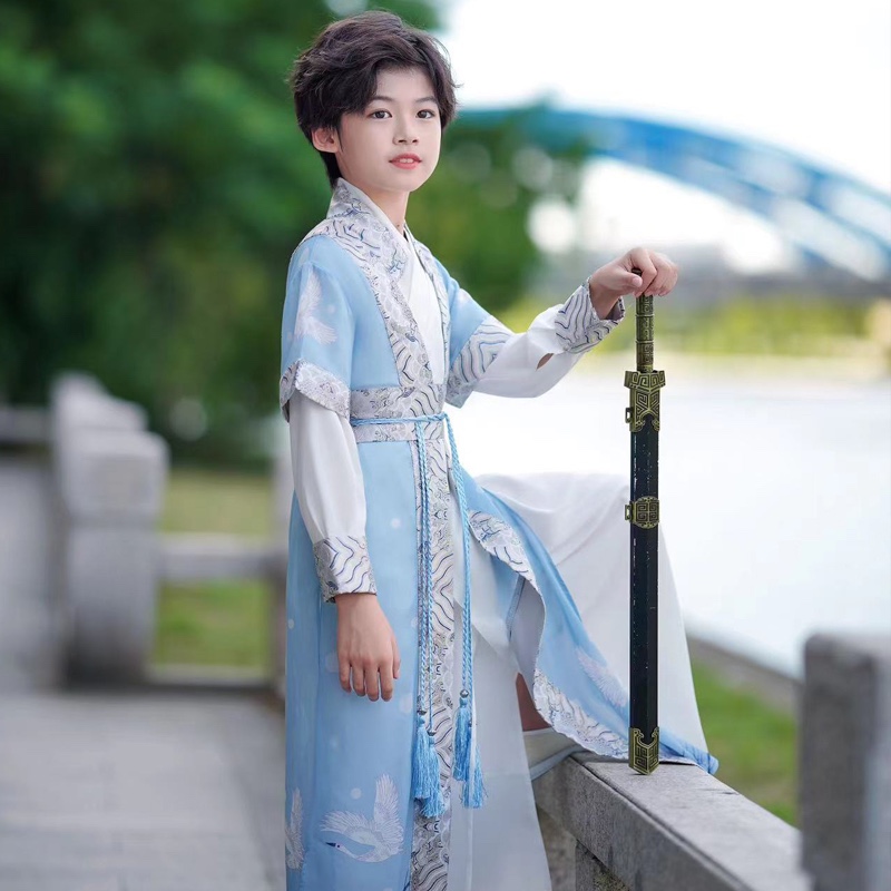 汉服男童夏款2023新款儿童古装男D孩中国风夏装古风武侠客唐装夏