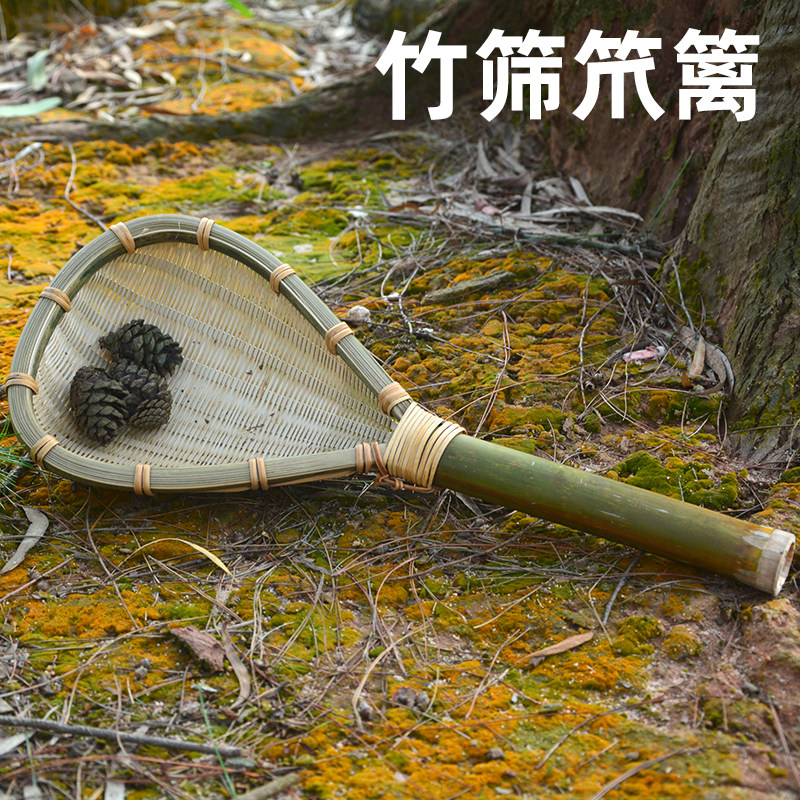 竹勺子 沥水筛子竹编淘米勺 火锅油炸过滤长柄P笊篱捞面捞豆漏水,特色手工艺,竹编/竹雕,淘宝优惠券,粉丝福利购,淘宝优惠卷