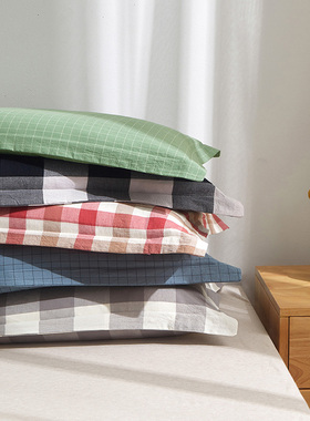 100水洗d全棉枕套一对装40x60纯棉单人枕头套40x70新款枕芯内胆套